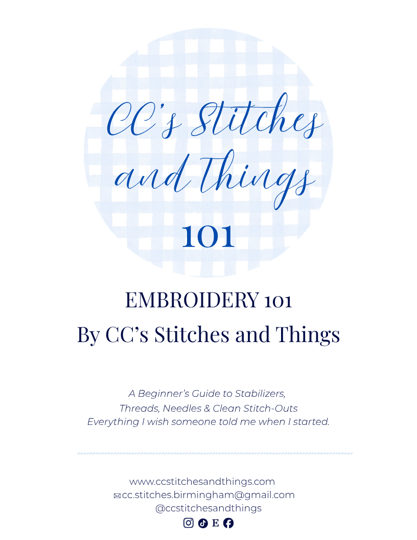 Embroidery 101 Guide front cover