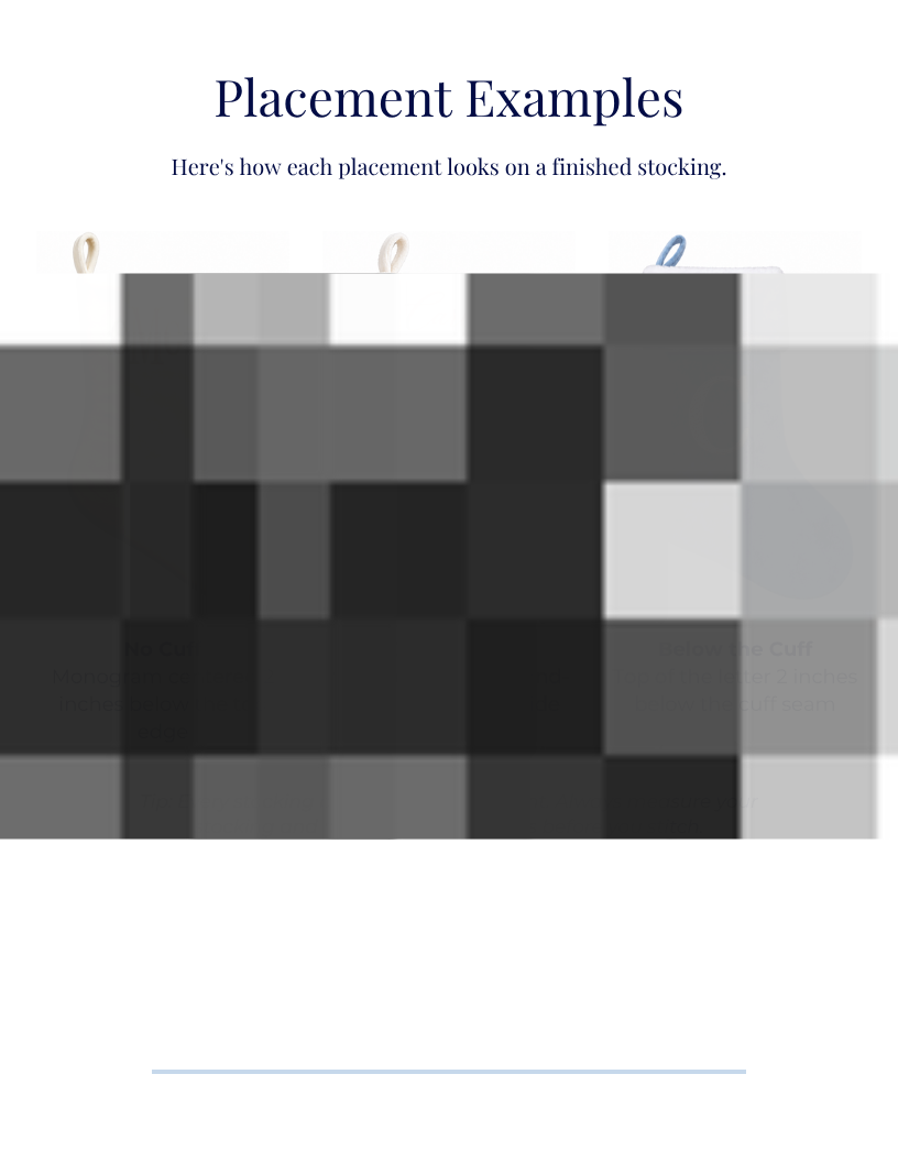 Stocking Embroidery Placement Guide