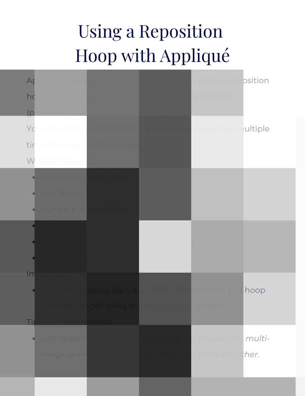 Repositional Hoop Embrilliance Guide