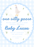 One Silly Goose Baby Shower Invitation Suite (Editable Canva Template)