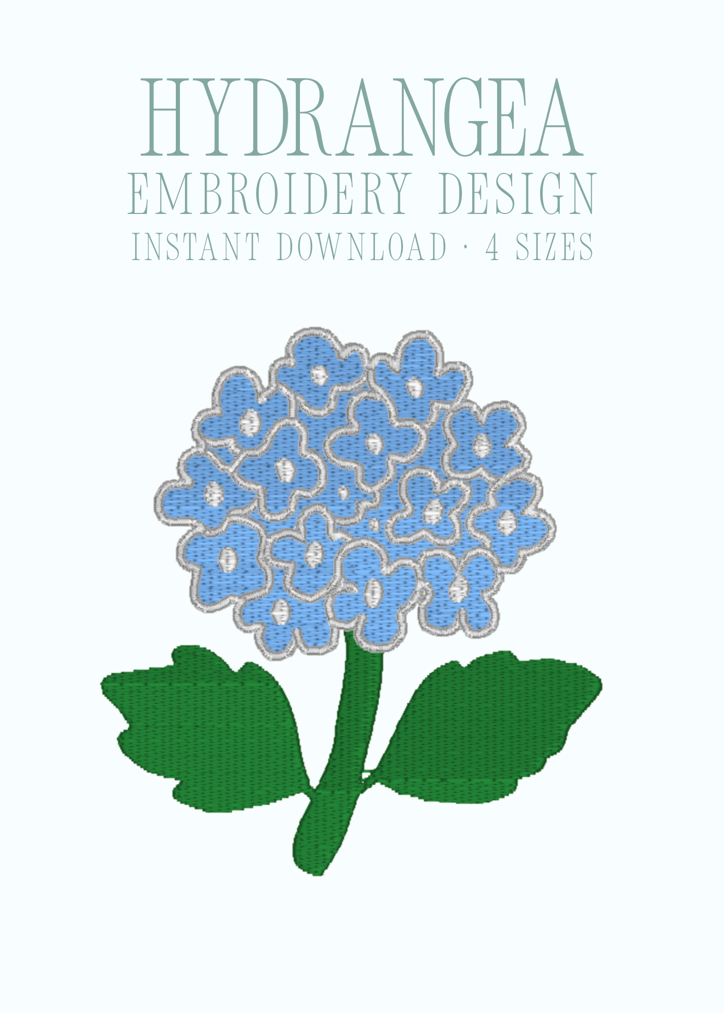 Hydrangea Embroidery Design