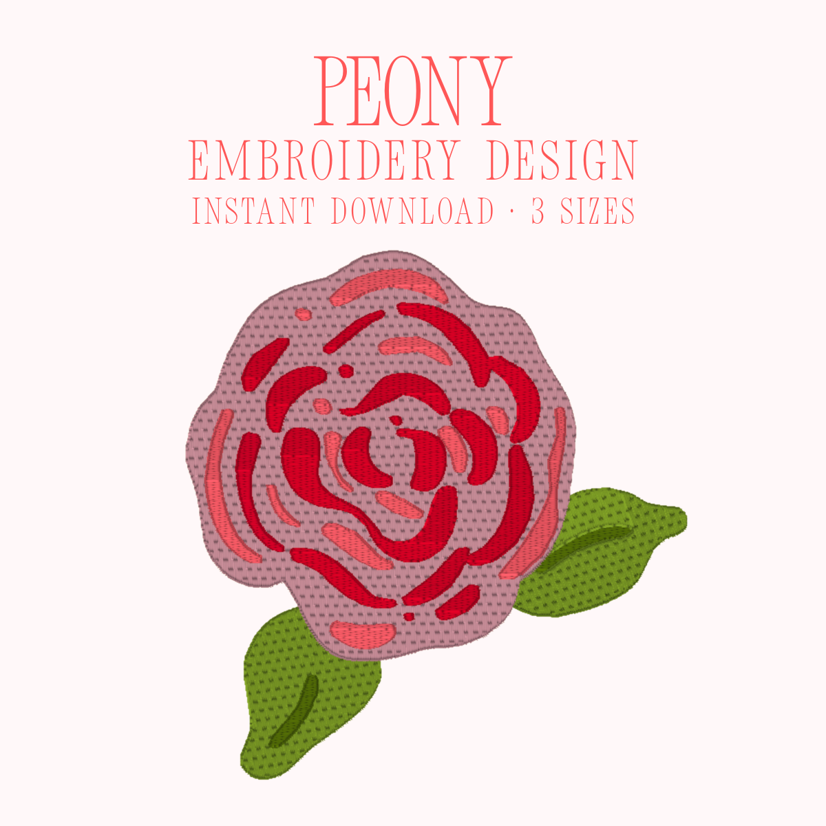 Peony Bloom Embroidery Design