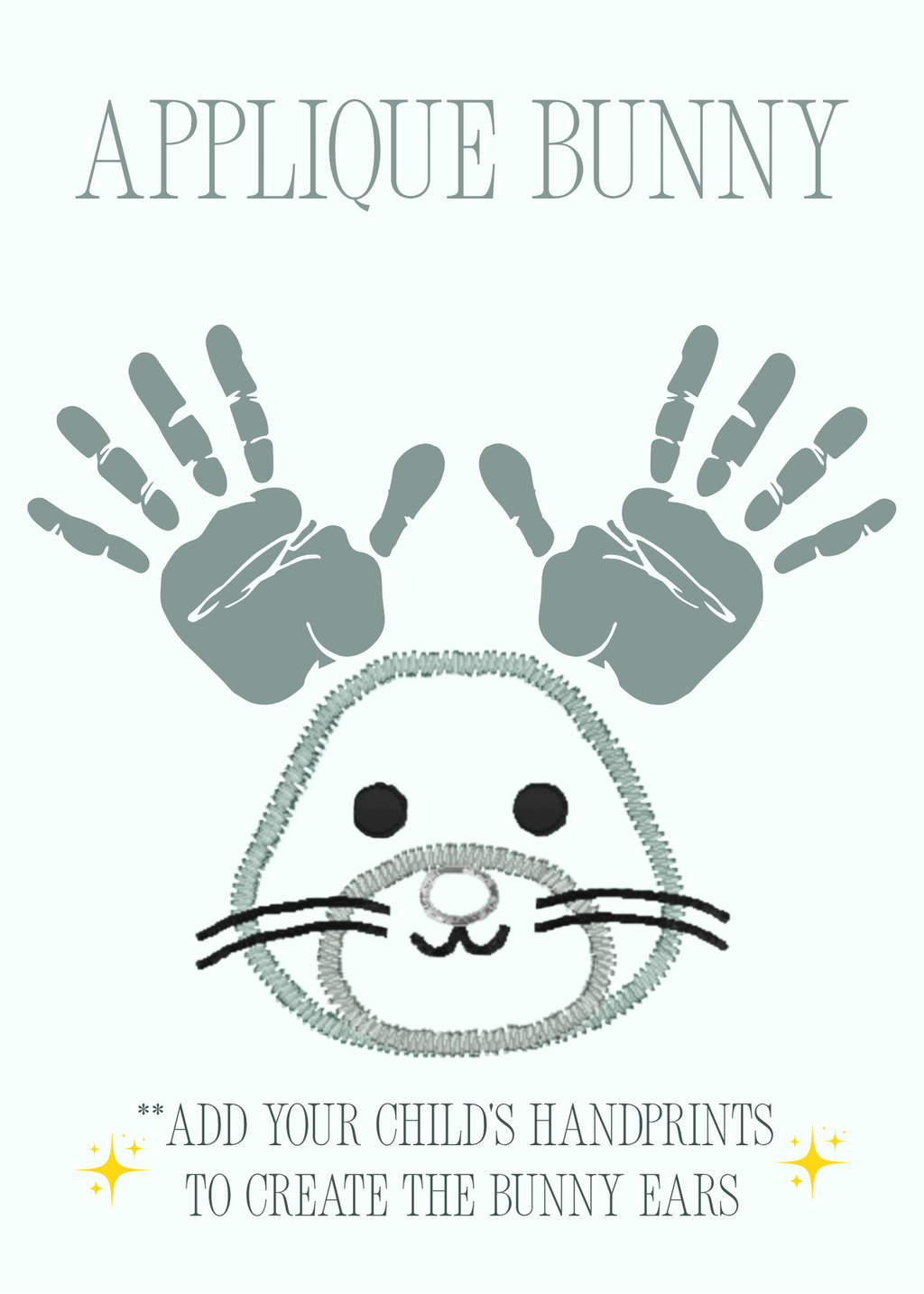 Handprint Bunny Keepsake Appliqué Design