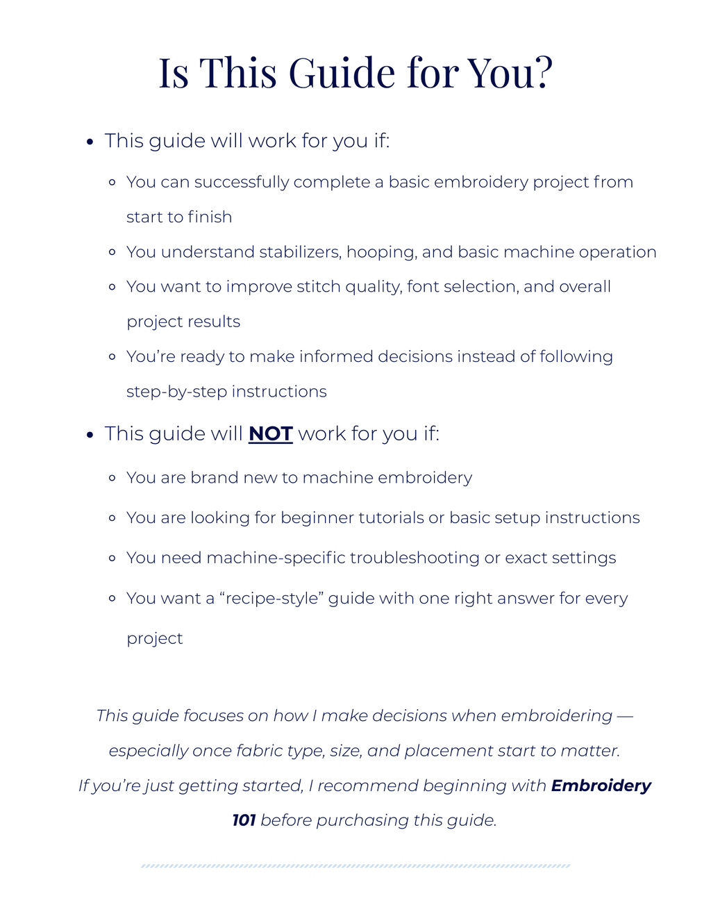 Embroidery 102 Guide