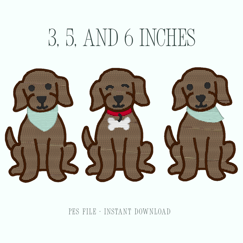Puppy Trio Embroidery Design