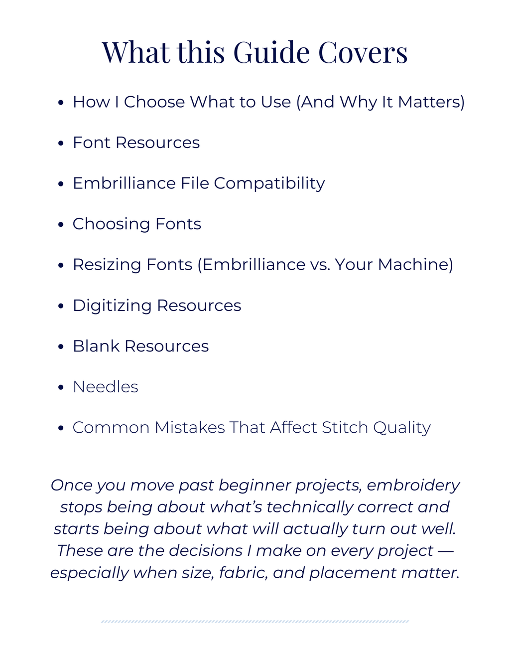 Embroidery 102 Guide