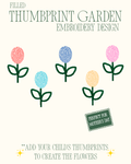 Unfilled Thumbprint Garden Embroidery Design