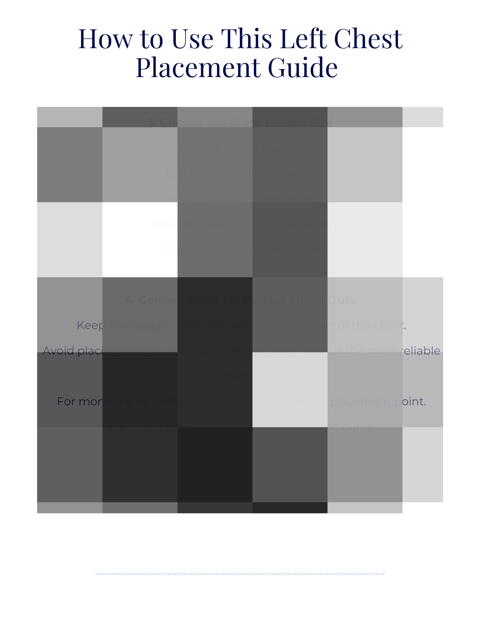 Left Chest Embroidery Placement Guide