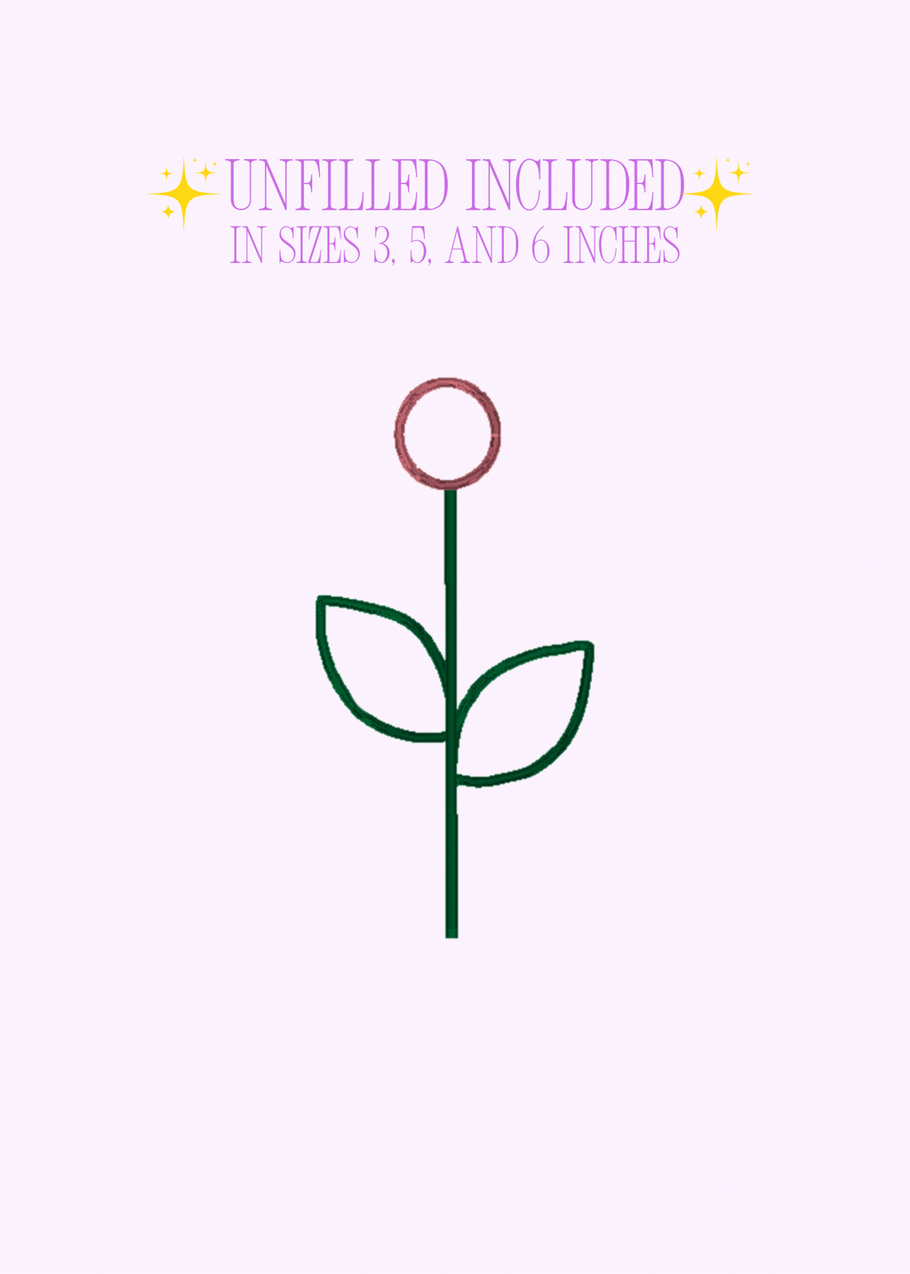 Handprint Unfilled Flower Embroidery Design