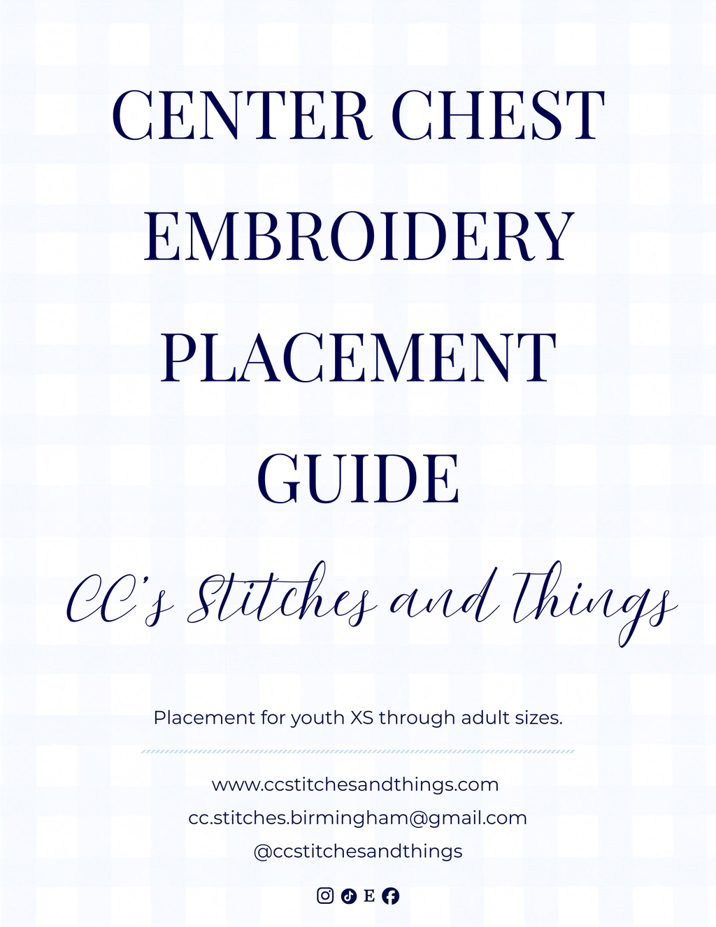 Center Chest Embroidery Placement Guide