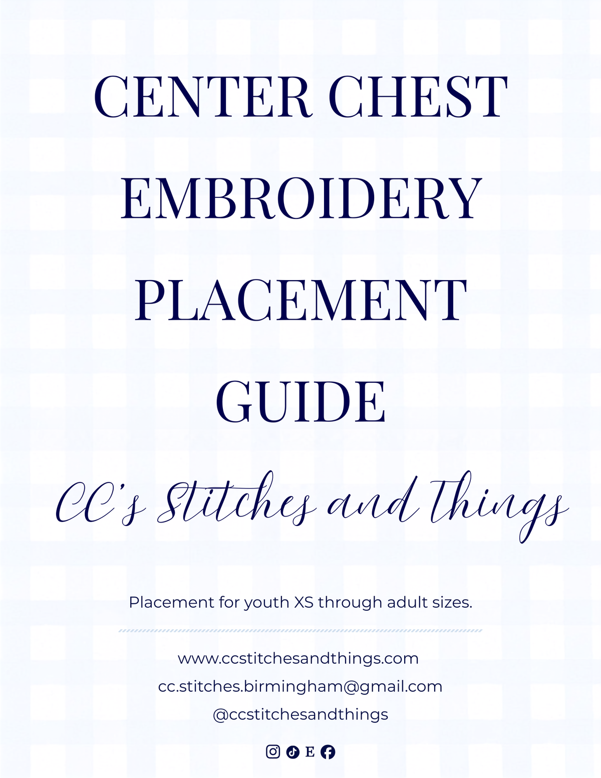 Center Chest Embroidery Placement Guide