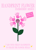 Handprint Filled Flower Embroidery Design