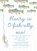 Fish Birthday Invitation Suite (Editable Canva Template)