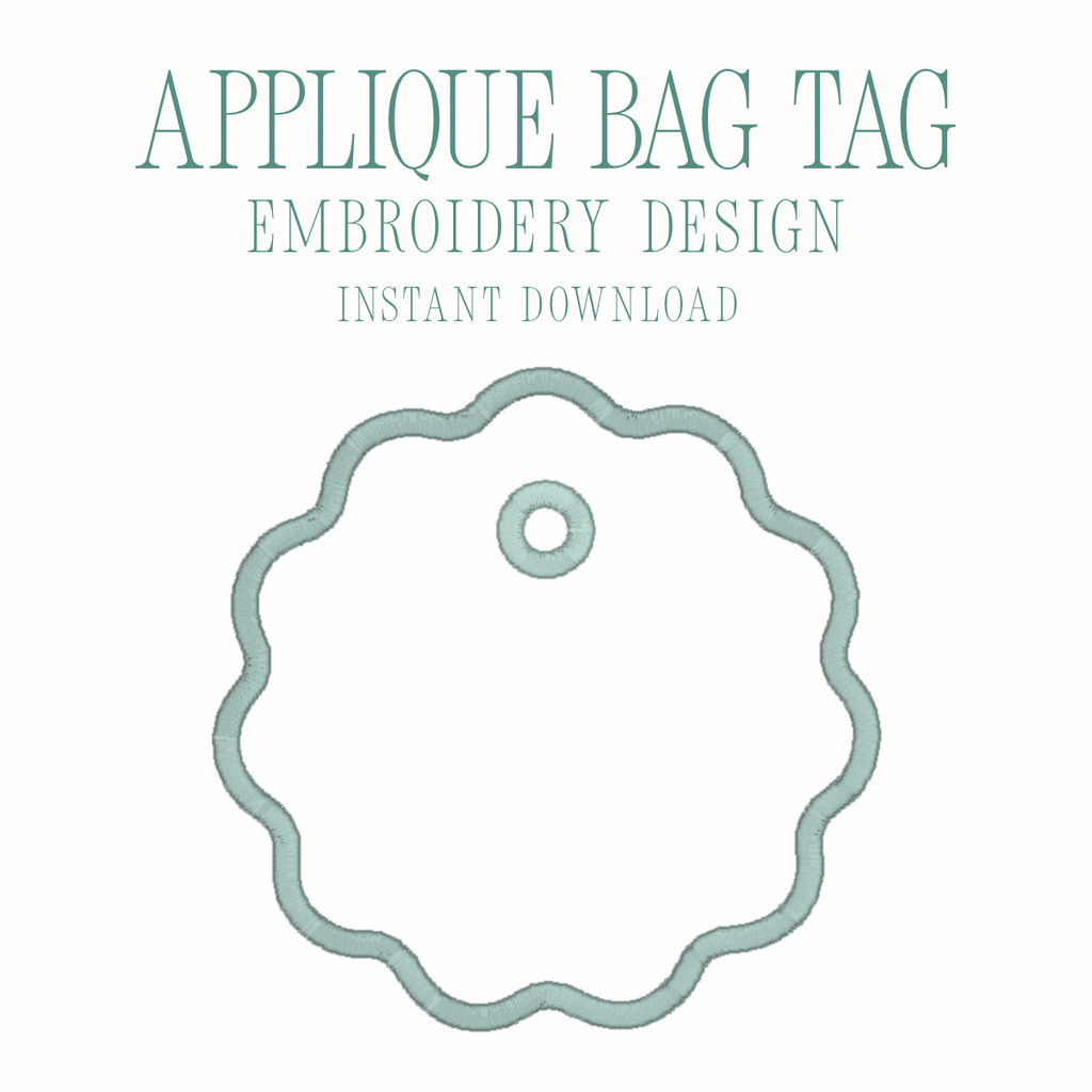 Scalloped Bag Tag Appliqué Design