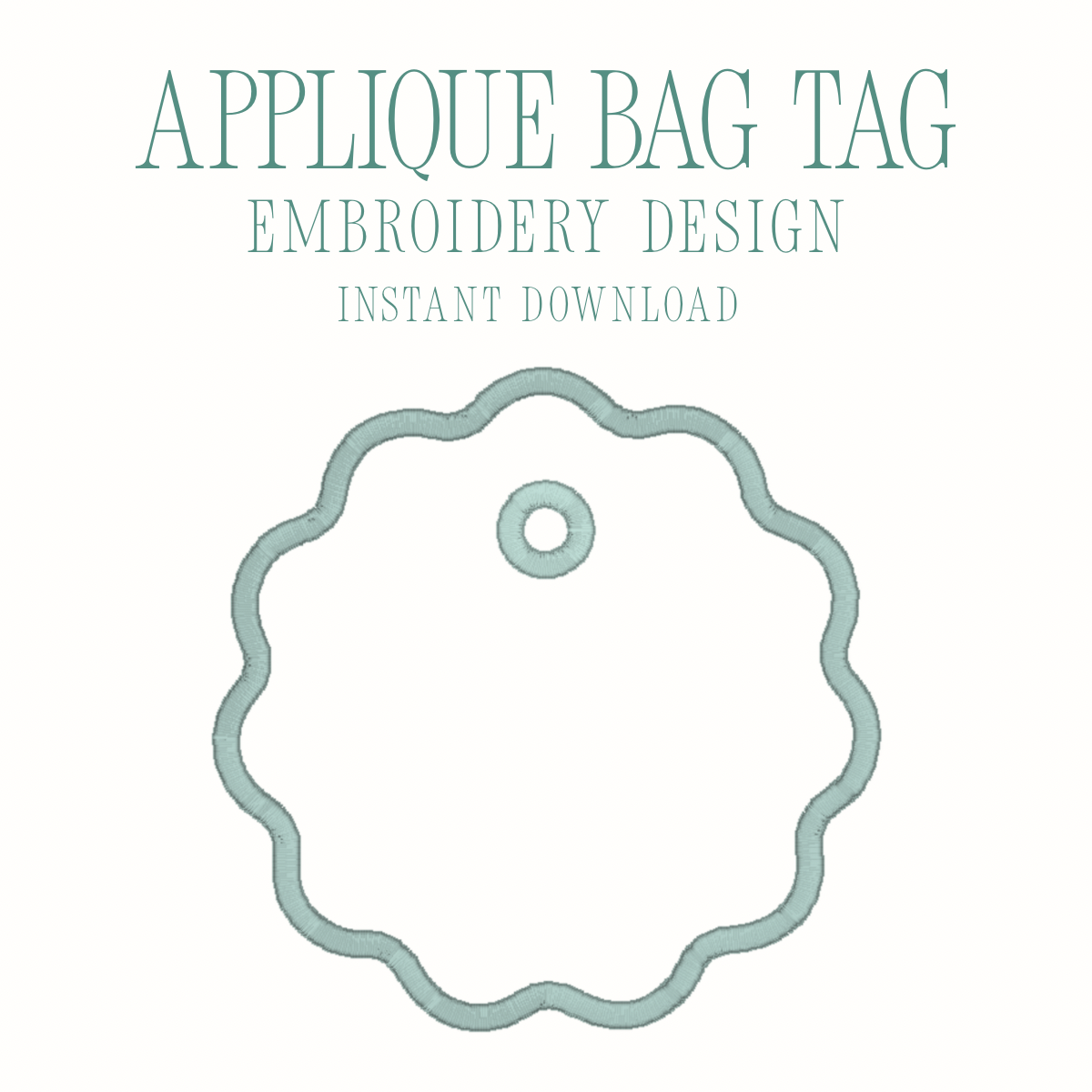 Scalloped Bag Tag Appliqué Design