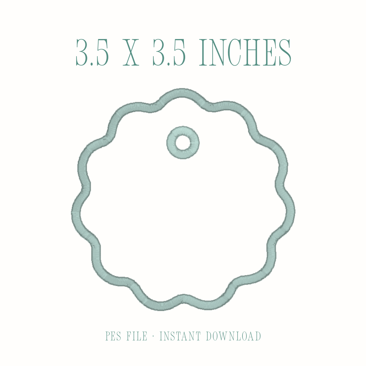 Scalloped Bag Tag Appliqué Design