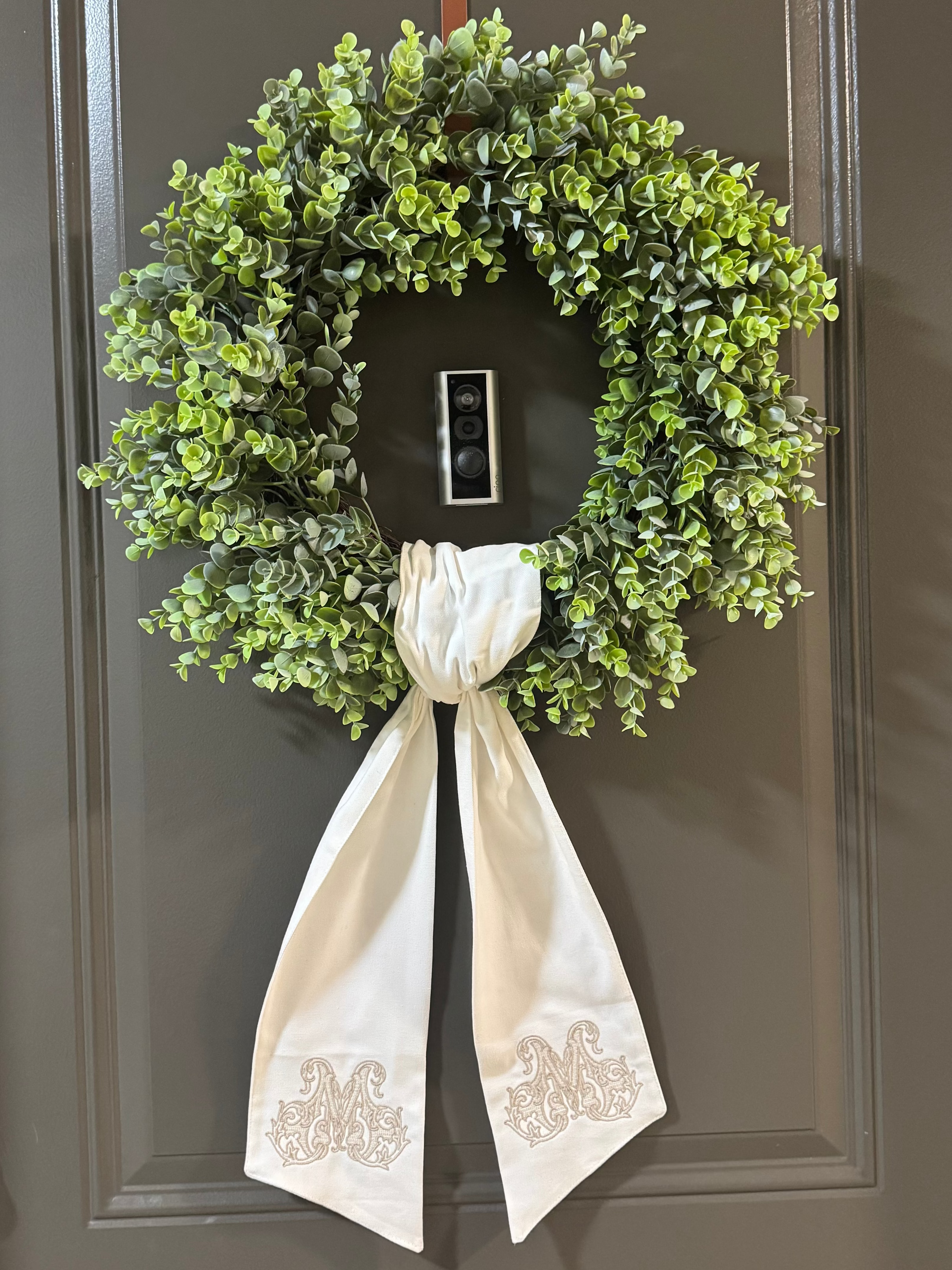 "The Grand" Double Monogram Wreath Sash