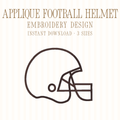Applique Football Helmet embroidery design cover image