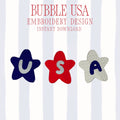 Bubble USA Embroidery Design