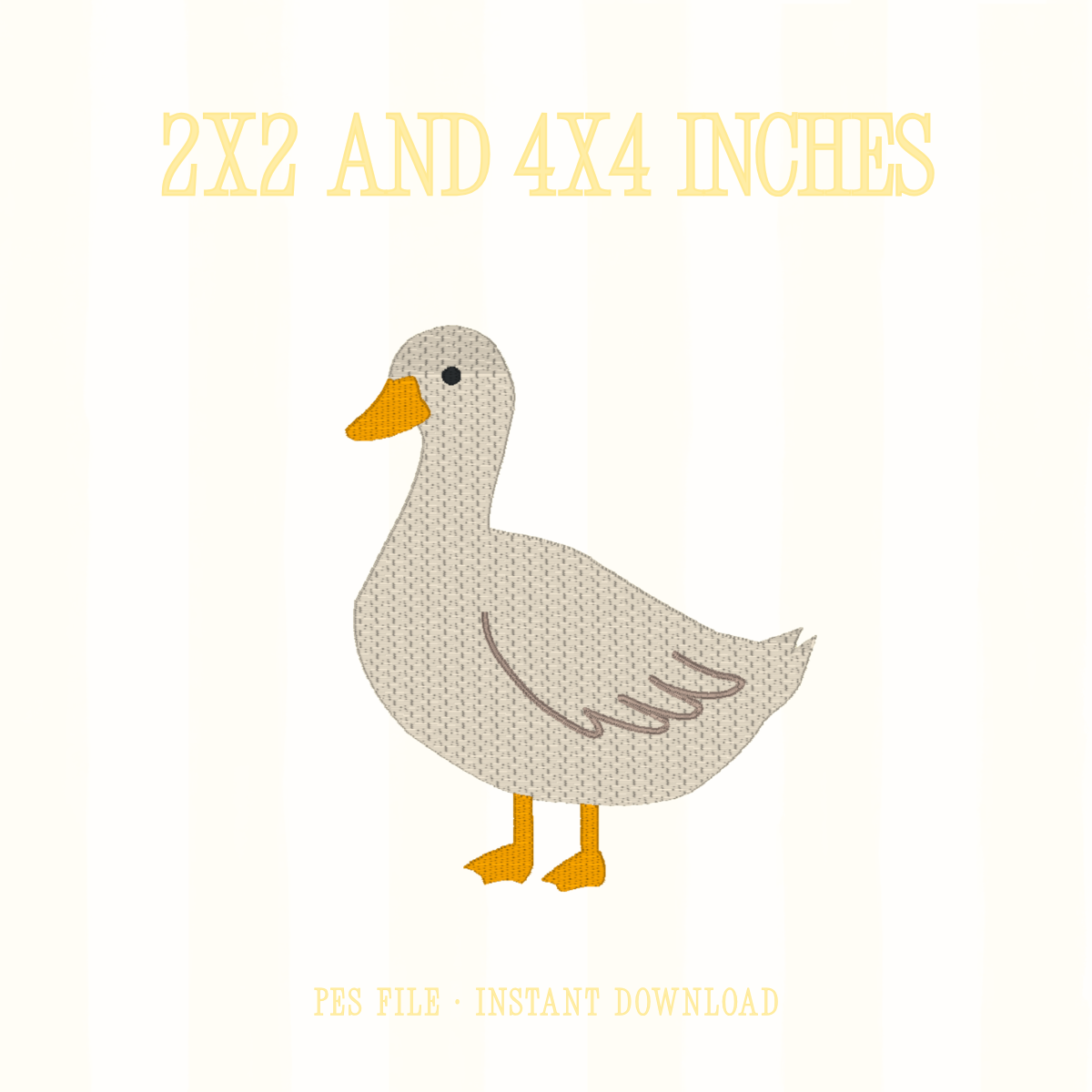 Duck Embroidery Design - available in 2x2 and 4x4 inches
