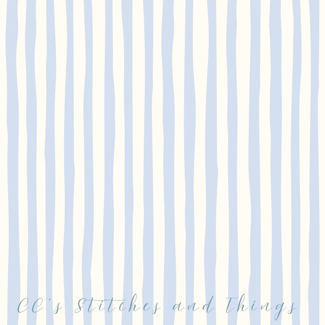 Fish birthday invitation stripe background CC's Stitches and Things