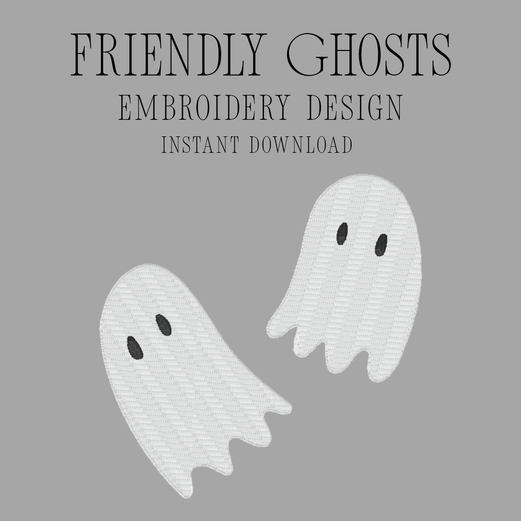 Friendly Ghosts Embroidery Design