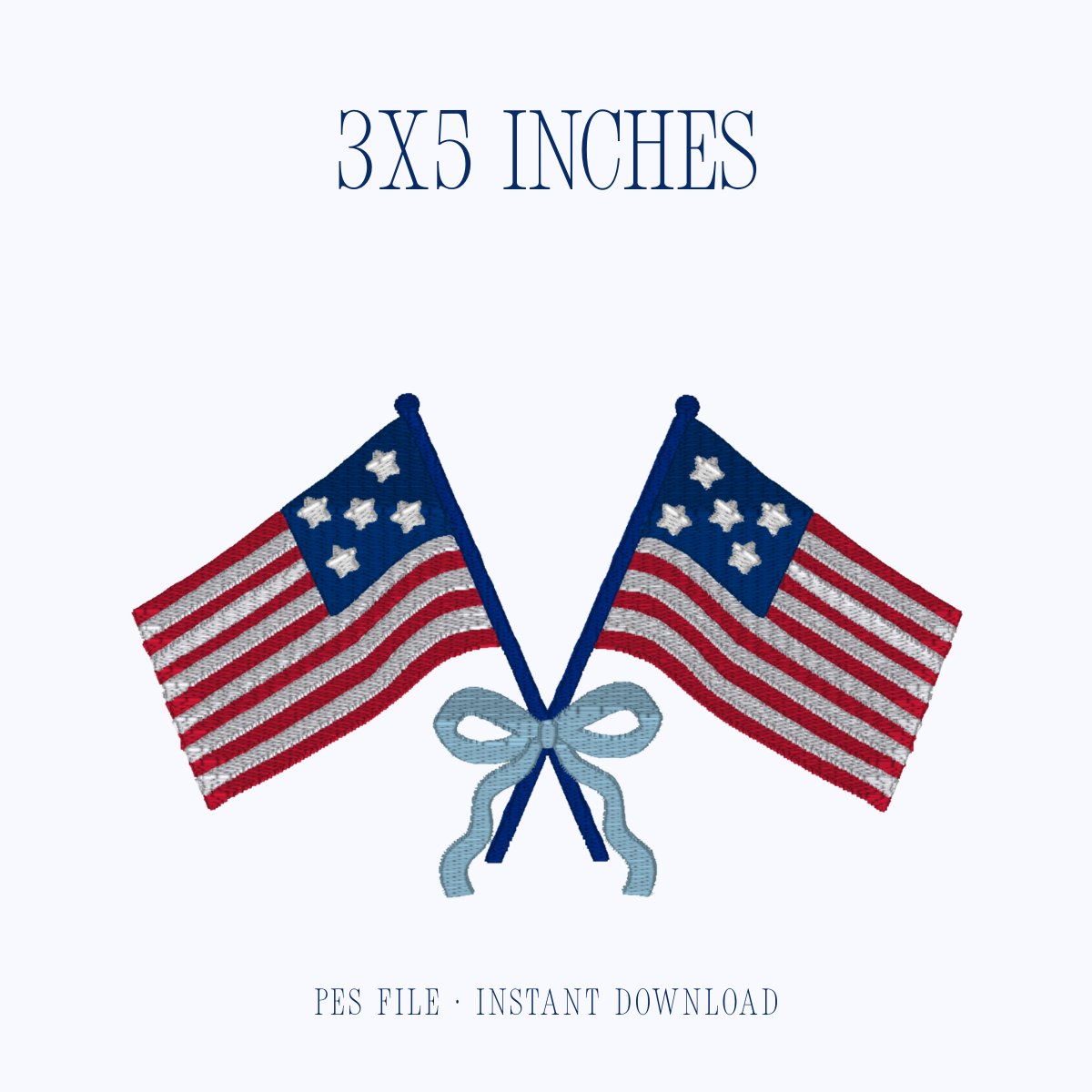 Heirloom Flag Embroidery Design 3x5 inches PES file