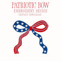 Patriotic Bow Embroidery Design