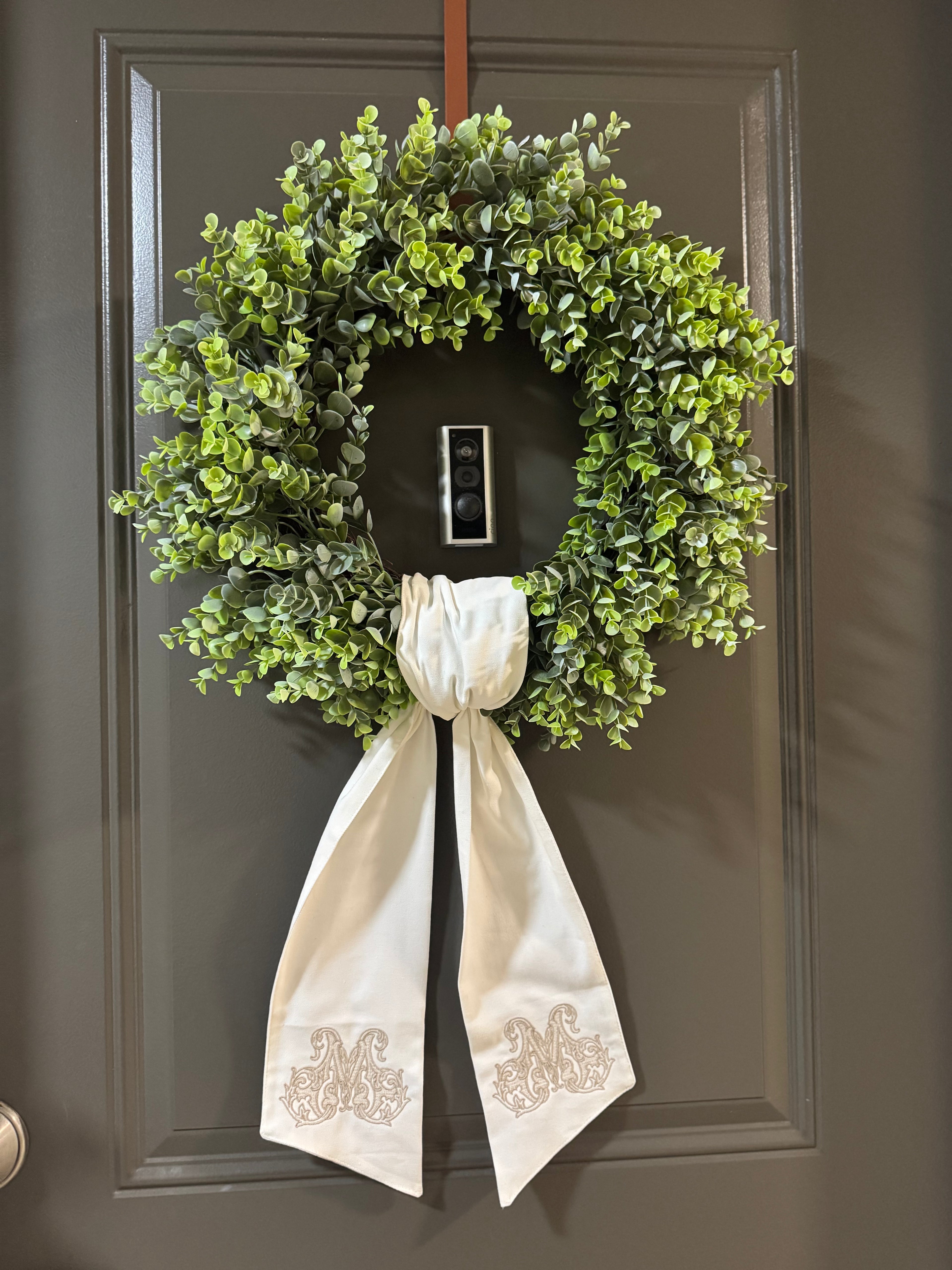 "The Grand" Double Monogram Wreath Sash