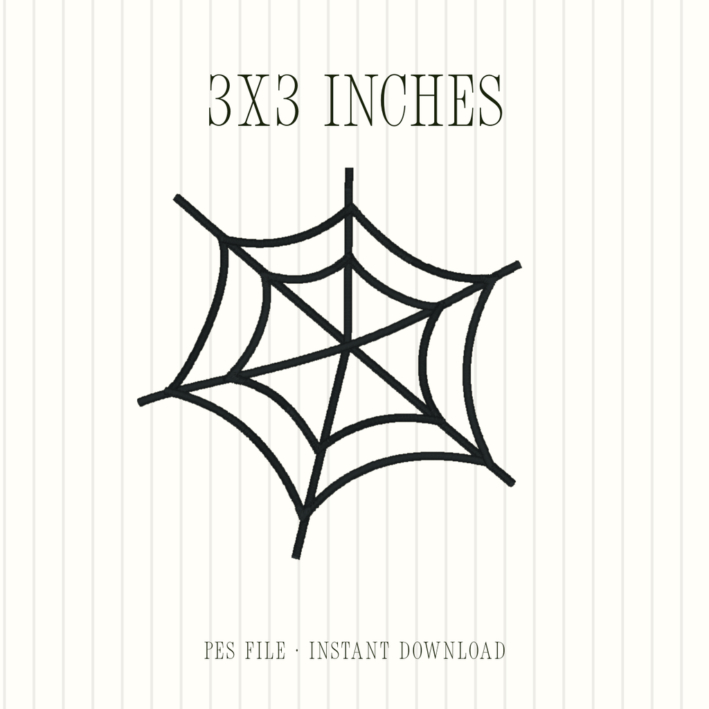 Spider Web Embroidery Design 3x3 inches