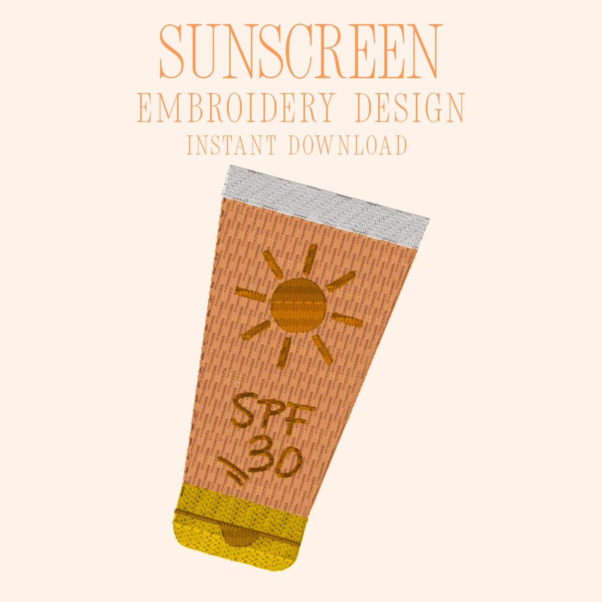 Sunscreen Embroidery Design