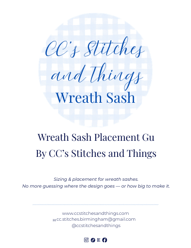 Wreath Sash Embroidery Placement Guide cover